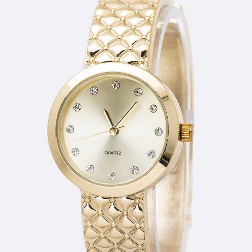 NEW GOLD Crystal Dial Fashion Bracelet Watch - Picture 3 of 9